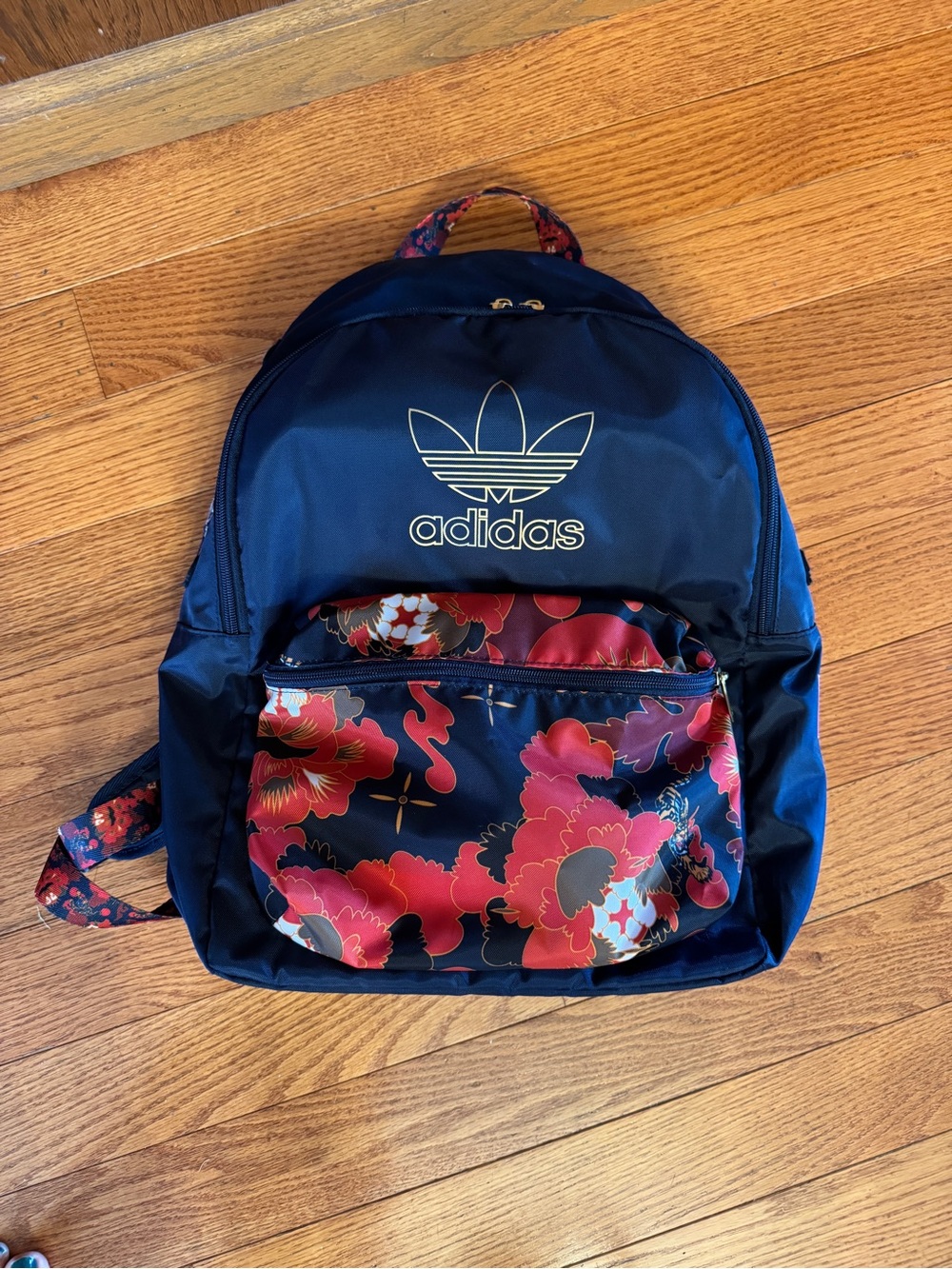 adidas Limited Edition LNY Tiger Navy Backpack with Red Floral
